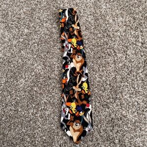 Looney Tunes Mania Novelty Neck Tie 100% Silk Made In Korea 1995 Vintage Fun 90s
